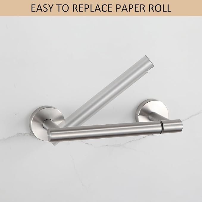BGL Toilet Paper Holder Brushed Nickel Wall Mount, Brush Nickel Bathroom Toilet - Image 2