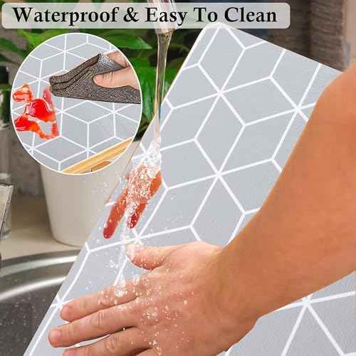 Shelf Liner for Kitchen Cabinets Non Adhesive 15 Inch Wide X 20 Ft Waterproof Cabinet Drawer Liners for Pantry Shelves Non Slip Strong Grip Mat for Closet Bathroom Cupboard Refrigerator Under Sink