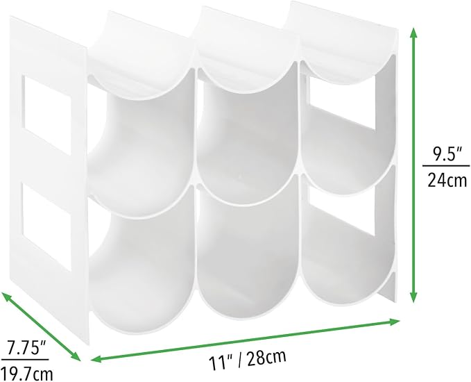 mDesign Plastic Free-Standing Water Bottle Organization/Wine Rack Storage - Image 4