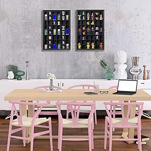 Shot Glass Storage Display Case Large 52-Slot Wooden Cabinet Rack Holder