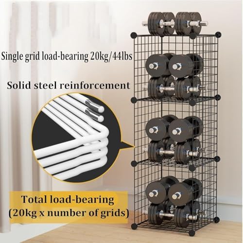 Stackable Safety Helmet Storage Box with Wheels, Large Adjustable Hard Hat Organizer Rack, Floor Standing Helmet Display Shelf for Home & Construction, Black 8 Grids