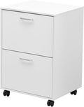 QDSSDECO 2 Drawer Mobile File Cabinet, Rolling Vertical Filing Cabinet fits A4 by QDSSDECO