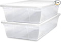 HOMZ 2-Pack Snaplock, Large Clear Plastic Storage Organizer Bins w/Lids by Homz