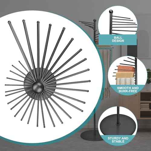 Scarf Rack Freestanding Metal Scarf Display Stand Spiral Hijab Organizer