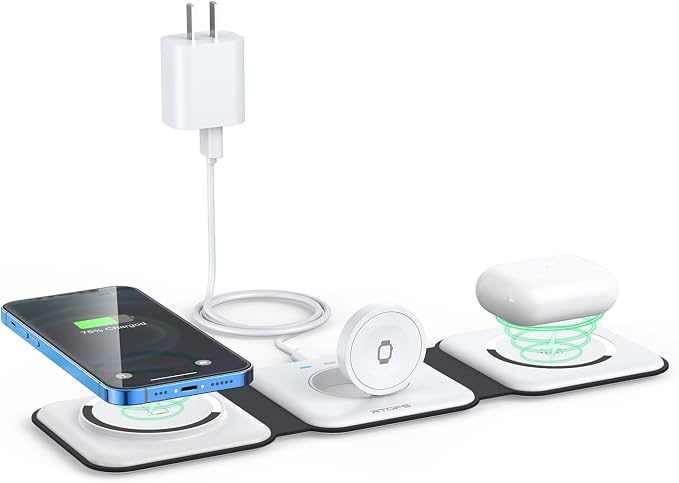 Wireless Charger 3 in 1, RTOPS Magnetic Travel Wireless Charging Station by RTOPS