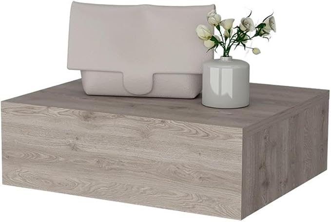 Vienna 1-Drawer Manufactured Wood Floating Nightstand, Light Gray - Image 5