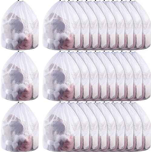 48 Pcs 24 * 32 Inches Fine Mesh Laundry Bag with Drawstring Large