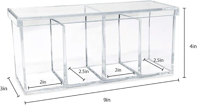 Isaac Jacobs 2-Pack 4-Compartment Clear Acrylic Organizers - Image 4