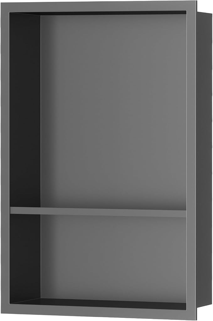 Stainless Steel Shower Niche 18" X 12", No Tile Needed Wall Niche Double Shelves - Image 7