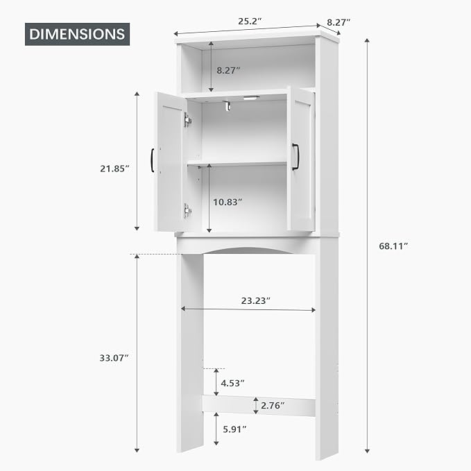 Over The Toilet Storage Cabinet, Over Toilet Storage Bathroom Organizer - Image 2