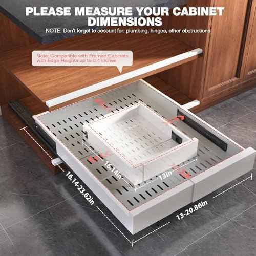 Seinloes Pull Out Cabinet Organizer,4-Side Expandable to Maximize
