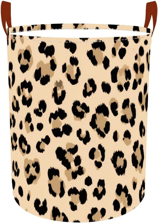 Laundry Baskets 15.7x19.7 Inch Large Classic Leopard Print Design Collapsible by Wdesyadms
