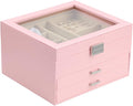 BOOVO Clear Lid Jewelry Box, 3 Layers Jewelry Organizer Large Multi-Functional by BOOVO