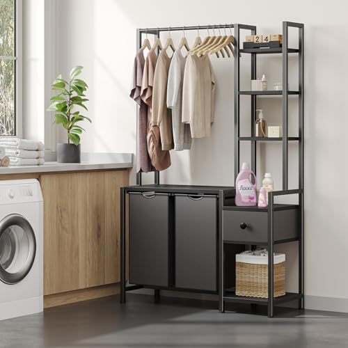 Creso hom Laundry Hamper with Shelf, 5 Tiers Tall Laundry Basket