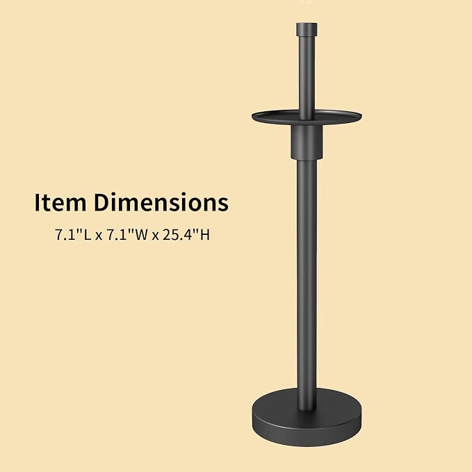 YUMORE Freestanding Toilet Paper Holder, Matte Black/Floor Standing Weighted - Image 8