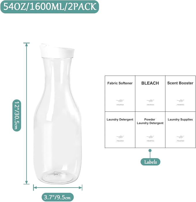 54 OZ Laundry Detergent Dispender by VEGEVIGI, 54OZ Laundry Soap Disepenser - Image 2