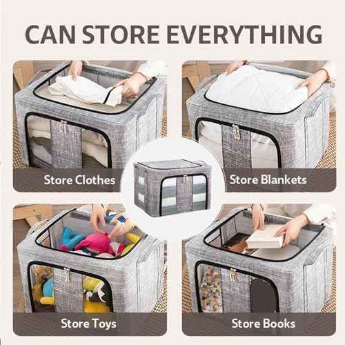 Clothes Storage Bins 66L with Clear Window Box