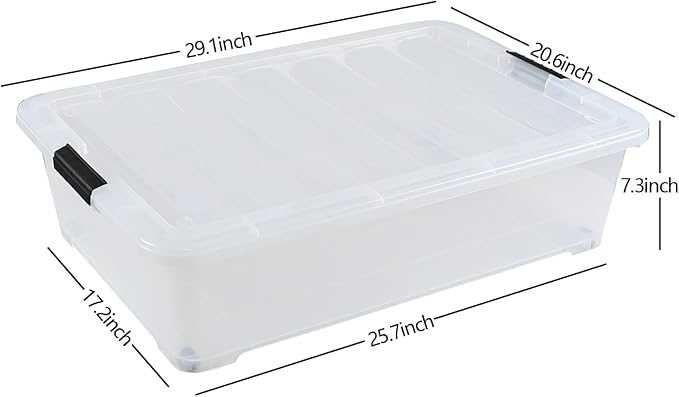 Gloreen 3 Pack Large Under Bed Storage Boxes - Image 3