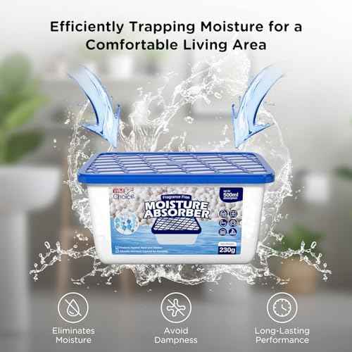 W&E Choice Moisture Absorbers, Portable Humidity Absorber Boxes for Your Bathroom, Closet & Car, Dehumidifier with Fragrance Free, 6 Pack
