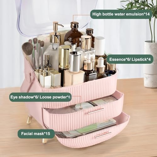 Egg Makeup Organizer, Egg Shape(Oval) Makeup Storage Box Countertop Portable Vanity Cosmetics Organizer
