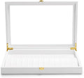 Oirlv White Leather Acrylic Lid Jewelry Necklace Organizer Box Necklace by Oirlv