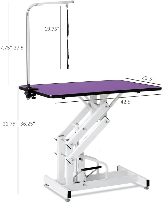 Hydraulic Dog Pet Grooming Table, 42 Inch Heavy Duty Z Lift Structure - Image 2