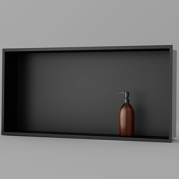Achelous Stainless Steel Insert Shower Niche 24" X 12" NO Tile Needed, Bathroom by Achelous
