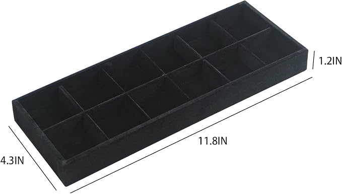 Divided Drawer Organizer, Velvet Jewelry Storage Tray - Image 6