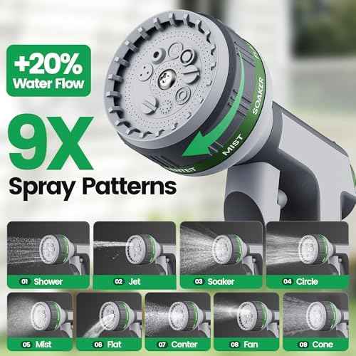 Garden Retractable Hose Reel, 1/2 Inch x 120 ft Wall Mounted Garden Hose Reel with Any Length Lock, Upgraded Slow Return System and 180°Swivel Bracket