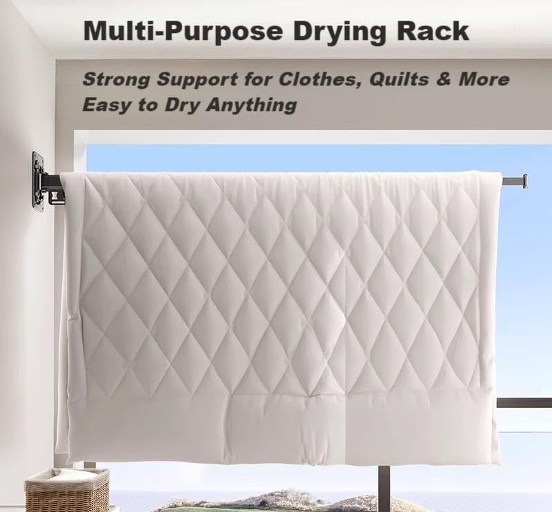 Clothes Drying Rack Wall-Mounted, 3-Fold Retractable Clothes Hanger
