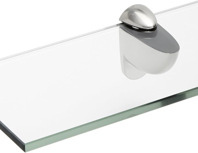 Spancraft Glass H-4.75x24-Brushed Steel Heron Glass Shelf, Brushed Steel - Image 2