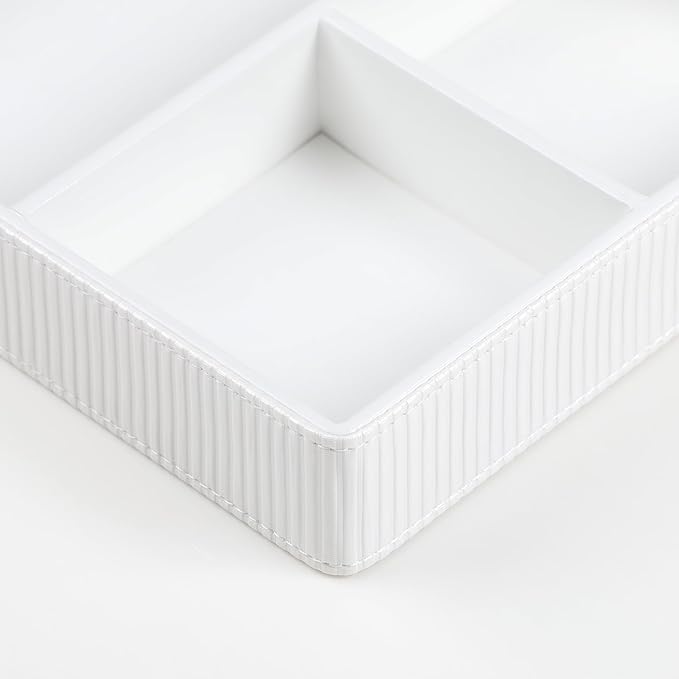 PU Leather Valet Tray, Decorative Trinket Vanity Desk Drawer Organizer Tray - Image 4
