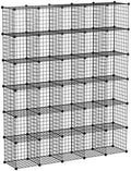 KOUSI 14"x14" Wire Cube Storage, Metal Grid Organizer, 30-Cube Modular Shelving Unit, Stackable Bookcase, Ideal for Living Room, Bedroom, Office, Garage