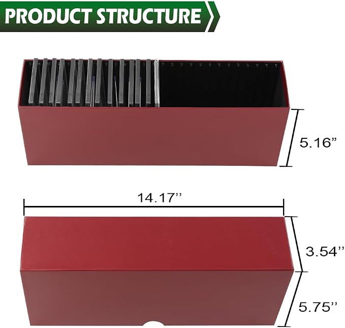 GRAND ORANGE Slotted Graded Card Boxes Slat Storage Boxes Red Hold 26 PSA - Image 3