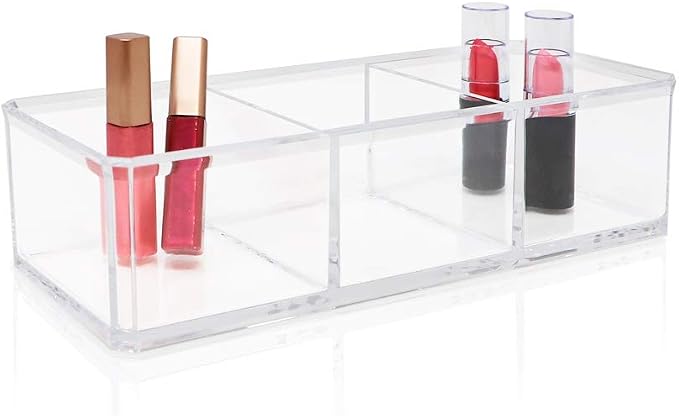 Isaac Jacobs Clear Acrylic 3 Section Organizer- Three Compartment Drawer Tray - Image 3