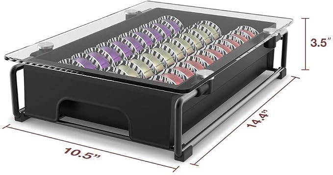 EVERIE Crystal Tempered Glass Organizer Drawer Holder Compatible - Image 2
