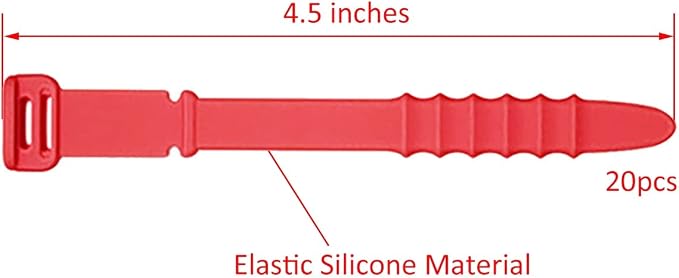 Silicone Zip Ties, Reusable Zip Ties, Elastic Silicone Ties Cable Organizer - Image 5