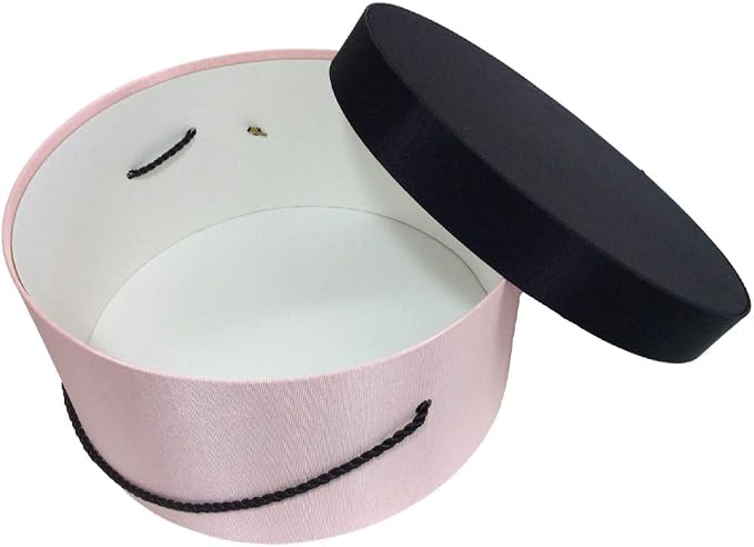 Sarah's Hat Boxes Classic Pink/Black Hat Box – 14.75" x 7.5" Handmade in USA – - Image 4