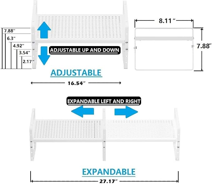 Expandable Shoe Rack Stackable Metal Pantry Storage Shelves Stand Adjustable - Image 5