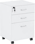 QDSSDECO 3 Drawer Mobile File Cabinet, Rolling Vertical Filing Cabinet fits A4 by QDSSDECO