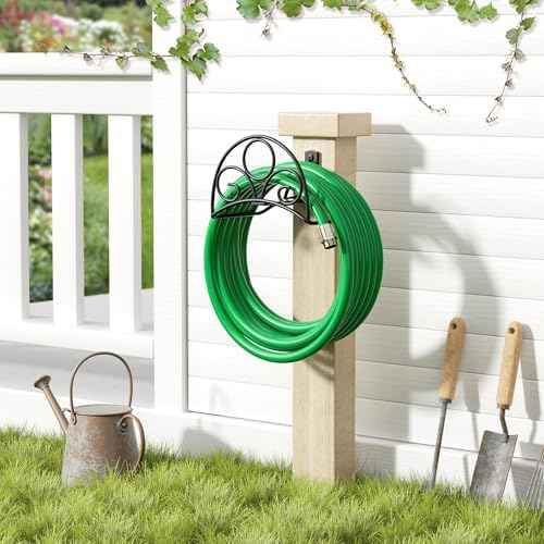 Metal Garden Hose Holder - Wall Mounted Water Hose Holder - Hose Hanger Heavy Duty for Water Hose Extension Cords Vacuum Hose