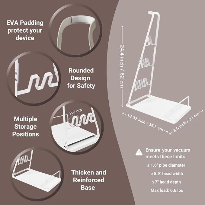 Universal Vacuum Stand, Storage-Stand-Docking-Station-Holder, Stable Metal - Image 4