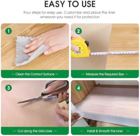 Clear Shelf Liners for Kitchen Cabinets: Bathroom Drawer Liner 15"W x 360"L