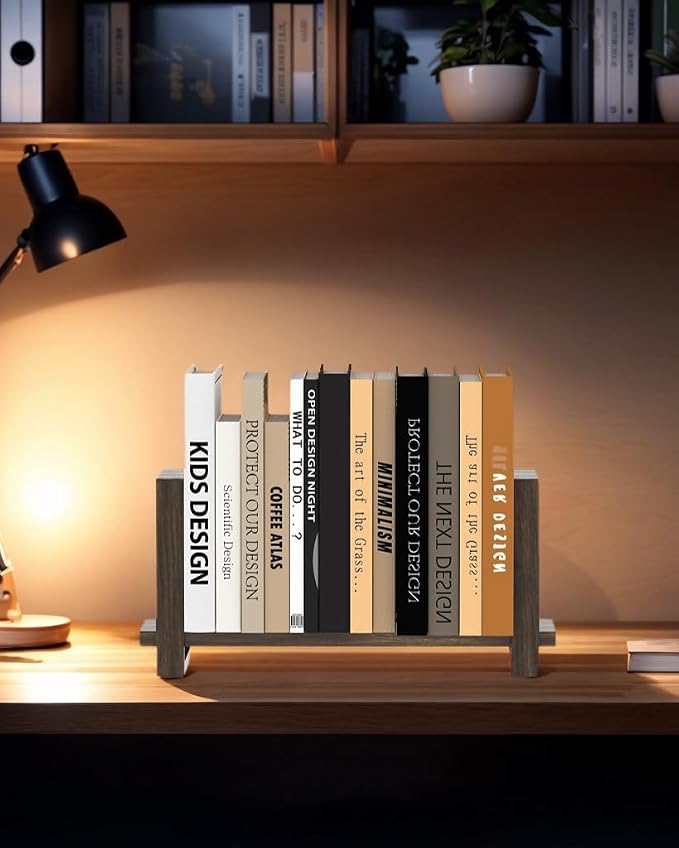 Adjustable Desktop Bookshelf, Retro Tabletop Bookshelf, Desk Shelf - Image 2