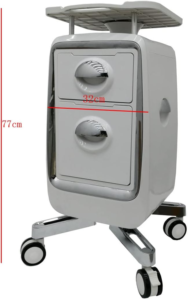 2 Drawers Mobile Trolley Cart for Ultrasound Imaging Scanner Beauty Storage - Image 6