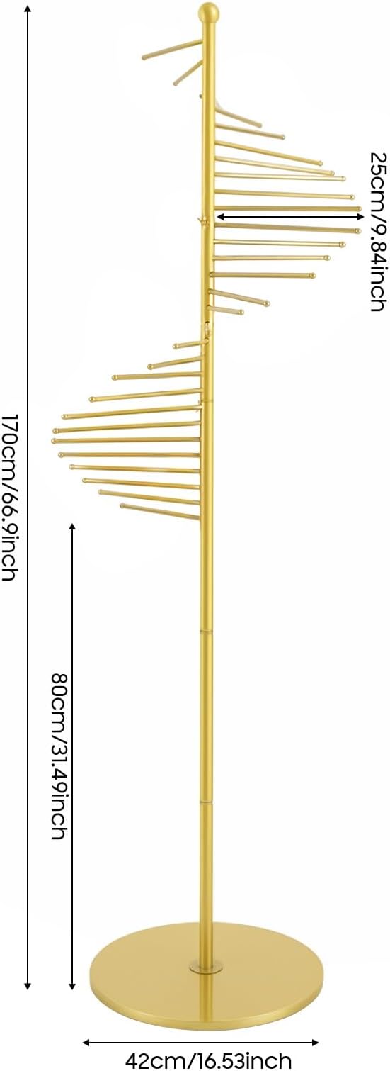 Scarf Display Stand 67" Spiral Scarf Holder Scarf Organizer Hijab Organizer - Image 7