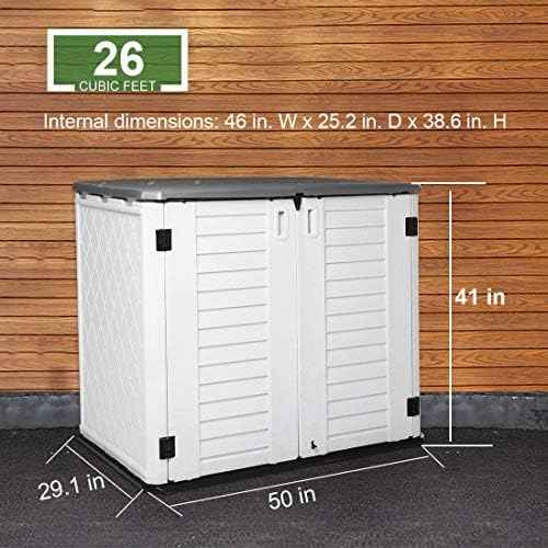 Horizontal Outdoor Garden Storage Shed for Backyards and Patios