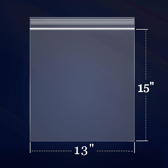 iMailer - 200 Count - 13" x 15" Clear Reclosable Zip Plastic Poly Bags - 2 - Image 2