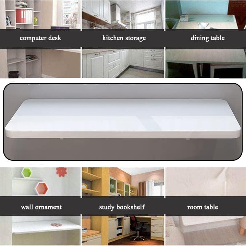 Wall Mounted Folding Table,White Floating Desk for Small
