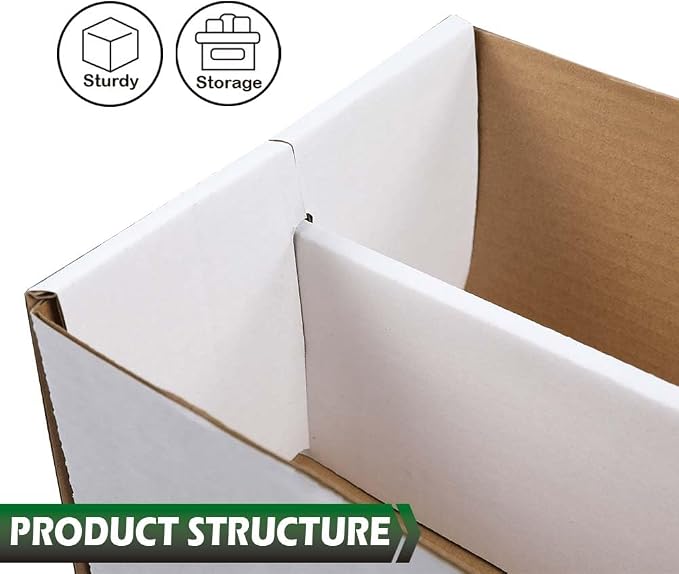 GRAND ORANGE White Transaction Card Storage Box Corrugated Board Two Dividers - Image 7